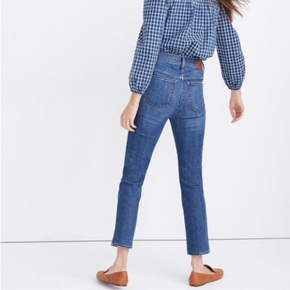 Madewell High Rise Stovepipe Jeans in Dearham Wash Denim Classic Winter Casual - Picture 3 of 12